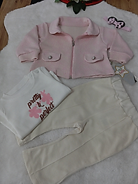 Ceketli yaka ve cep detaylı İspanyol paça takım