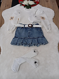 Pileli lot etek takımo